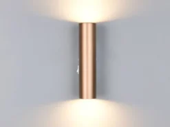 LED Wandleuchte Up and Down Coffee / Grau mit Schalter, Höhe 18cm