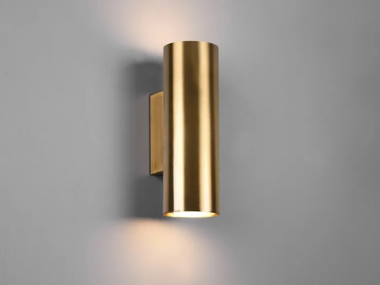 LED Wandleuchte Up and Down Light in Altmessing 2-flammig dimmbar, Höhe 18cm