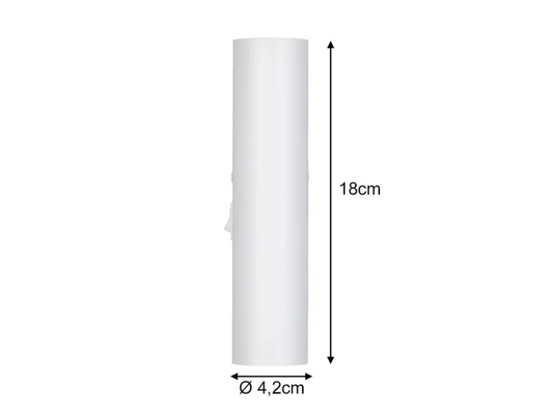 LED Wandleuchte Up and Down Weiß mit Schalter, Höhe 18cm