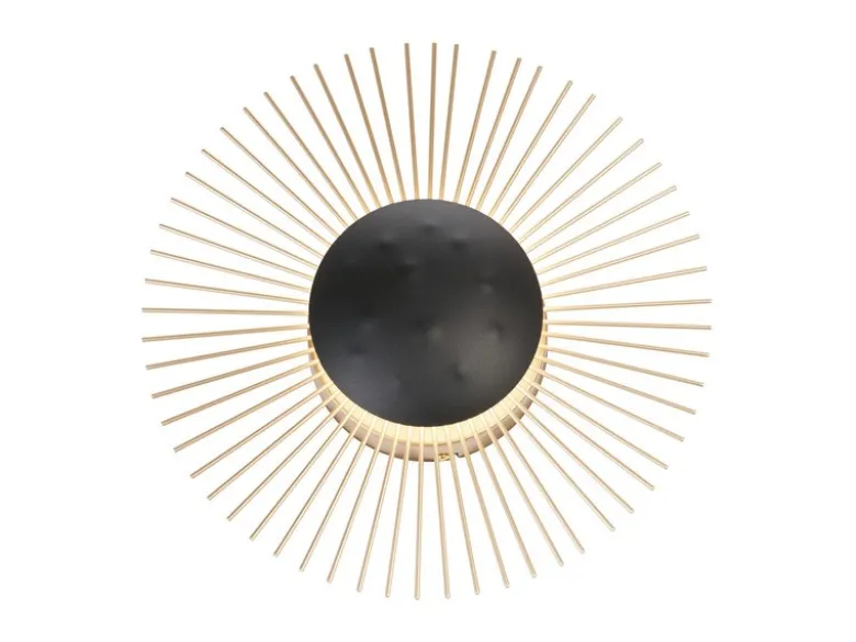 LED Wandleuchte VARRAS Schwarz / Gold, Ø 30cm