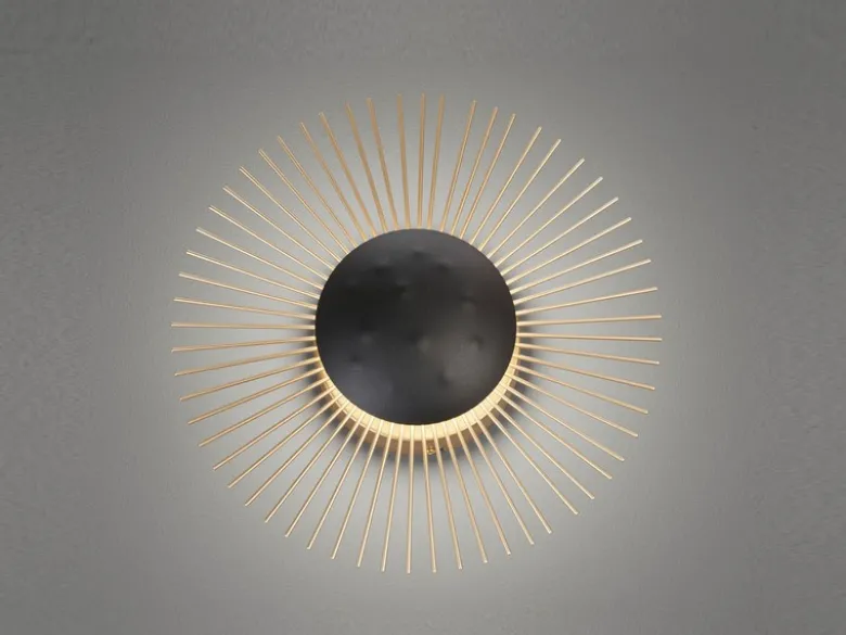 LED Wandleuchte VARRAS Schwarz / Gold, Ø 30cm