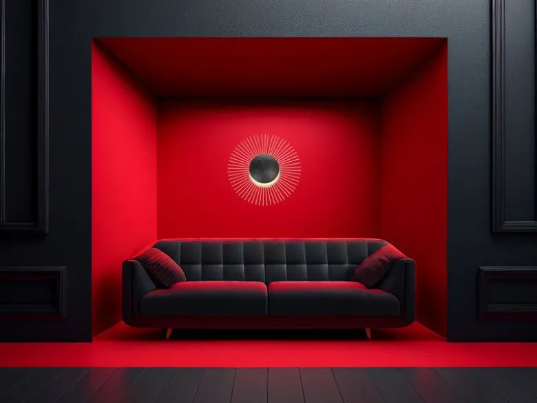 LED Wandleuchte VARRAS Schwarz / Gold, Ø 30cm