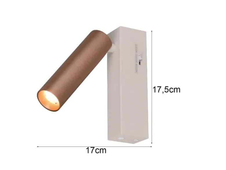 LED Wandstrahler AMBALA Coffee, dimmbar & Lichtfarbe wählbar, Breite 4cm