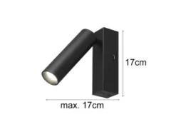 LED Wandstrahler AMBALA Schwarz, dimmbar & Lichtfarbe wählbar, Breite 4cm
