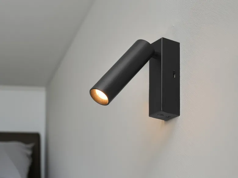 LED Wandstrahler AMBALA Schwarz, dimmbar & Lichtfarbe wählbar, Breite 4cm
