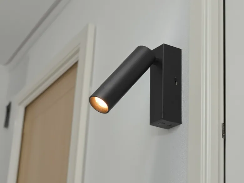 LED Wandstrahler AMBALA Schwarz, dimmbar & Lichtfarbe wählbar, Breite 4cm