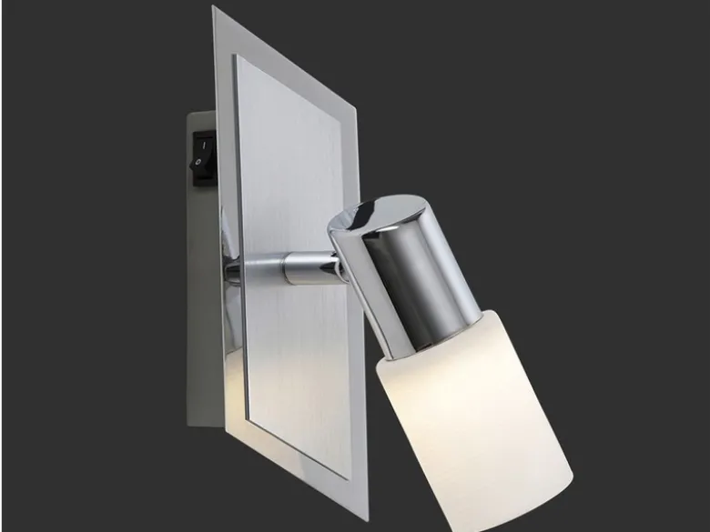 LED Wandstrahler CLAPTON mit Schalter und Glasschirm, Breite 7cm