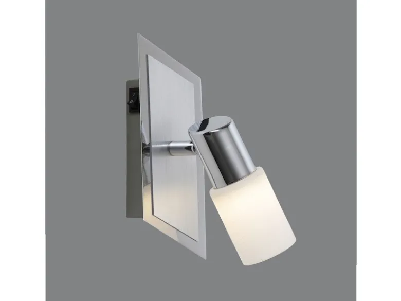 LED Wandstrahler CLAPTON mit Schalter und Glasschirm, Breite 7cm