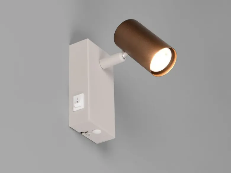 LED Wandstrahler Coffee / Grau mit Schalter, Breite 6cm