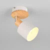 LED Wandstrahler & Deckenstrahler Hellgrau mit Holz, Breite 9cm