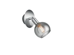 LED Wandstrahler 1-flammig Chrom mit Rauchglas, Breite 9cm