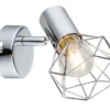 LED Wandstrahler Gitter Silber Chrom Industrial, Breite 10cm
