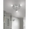 LED Wandstrahler LEVISTO Silber mit Glas Lampenschirm, Breite 10cm