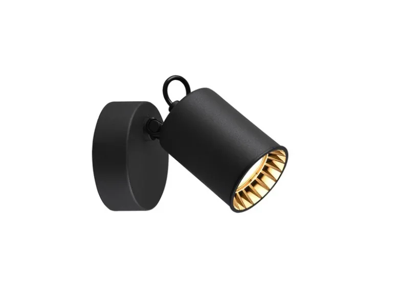 LED Wandstrahler Metallschirm Schwarz, Breite 9cm