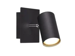 LED Wandstrahler Metall Schwarz mit schwenkbarem Spot, Breite 12cm
