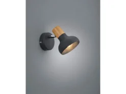 LED Wandstrahler Metall Schwarz mit Holzoptik, Breite 10cm