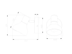 LED Wandstrahler Metall Schwarz mit Holzoptik, Breite 10cm