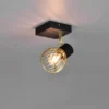 LED Wandstrahler mit Gitter Lampenschirm in Gold, Breite 9cm