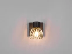 LED Wandstrahler mit Gitter Lampenschirm in Gold, Breite 9cm