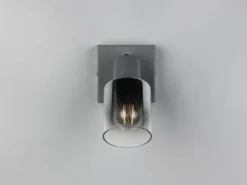 LED Wandstrahler mit Glasschirm Chrom bedampft, Breite 9cm
