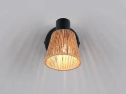 LED Wandstrahler mit Lampenschirm aus Papiergarn, Breite 10cm
