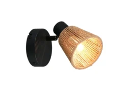 LED Wandstrahler mit Lampenschirm aus Papiergarn, Breite 10cm