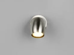 LED Wandstrahler mit Schalter aus Metall Silber, Höhe 14cm