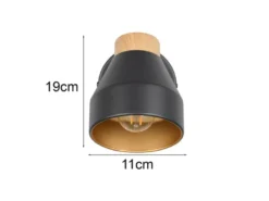 LED Wandstrahler mit Schalter, Metall Schwarz / innen Gold, Breite 11cm