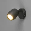LED Wandstrahler mit Schalter aus Metall Schwarz, Höhe 14cm
