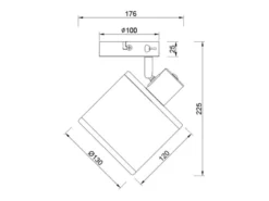 LED Wandstrahler mit Schalter & Bast Lampenschirm, Breite 13cm
