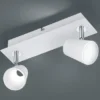 LED Wandstrahler NARCOS Weiß 2-flammig mit Schalter, Breite 28cm