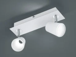 LED Wandstrahler NARCOS Weiß 2-flammig mit Schalter, Breite 28cm
