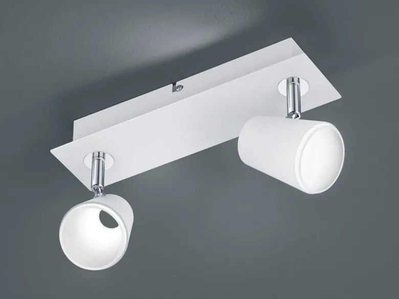 LED Wandstrahler NARCOS Weiß 2-flammig mit Schalter, Breite 28cm