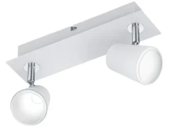 LED Wandstrahler NARCOS Weiß 2-flammig mit Schalter, Breite 28cm