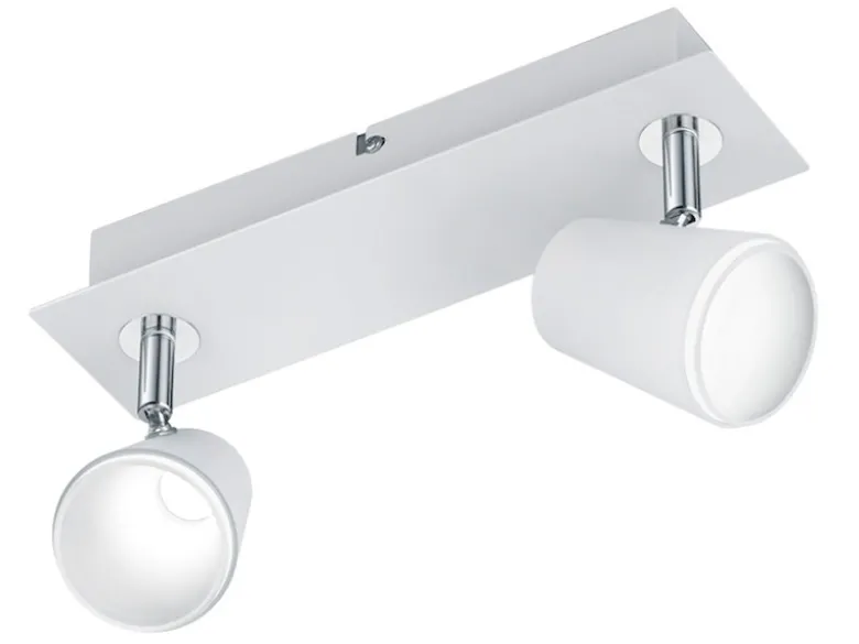 LED Wandstrahler NARCOS Weiß 2-flammig mit Schalter, Breite 28cm