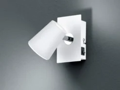 LED Wandstrahler NARCOS Weiß mit Schalter, Breite 7,5cm