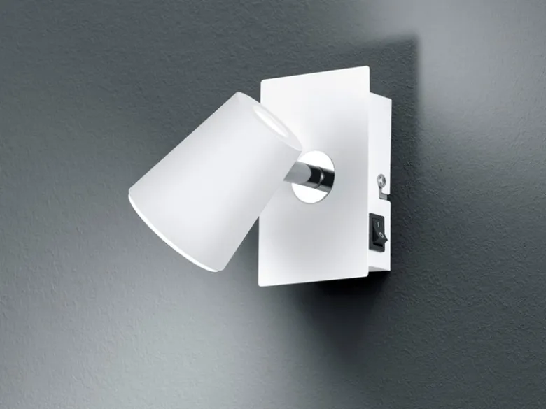 LED Wandstrahler NARCOS Weiß mit Schalter, Breite 7,5cm