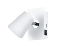 LED Wandstrahler NARCOS Weiß mit Schalter, Breite 7,5cm