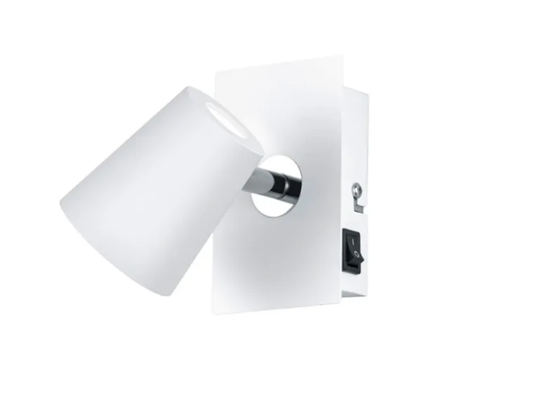 LED Wandstrahler NARCOS Weiß mit Schalter, Breite 7,5cm