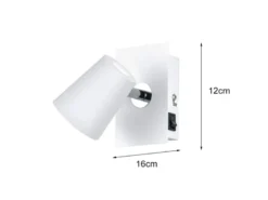 LED Wandstrahler NARCOS Weiß mit Schalter, Breite 7,5cm