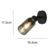 LED Wandstrahler Schwarz mit Rauchglas Lampenschirm, Höhe 17,5cm