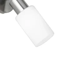 LED Wandstrahler Silber mit Glas Lampenschirm Weiß, Höhe 17,5cm