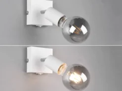 LED Wandstrahler Spot Weiß mit Schalter, Breite 9cm