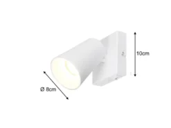 LED Wandstrahler Weiß Gold mit Schalter, Breite 10cm