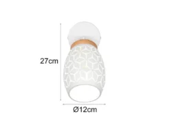 LED Wandstrahler Weiß mit Schalter & Stanzmuster, Breite 12cm
