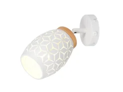 LED Wandstrahler Weiß mit Schalter & Stanzmuster, Breite 12cm
