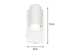 LED Wandstrahler Weiß mit Schalter, Breite 6cm