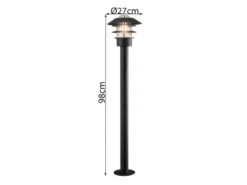LED Wegeleuchte Außenlaterne aus Aluminium Schwarz, Höhe 98cm