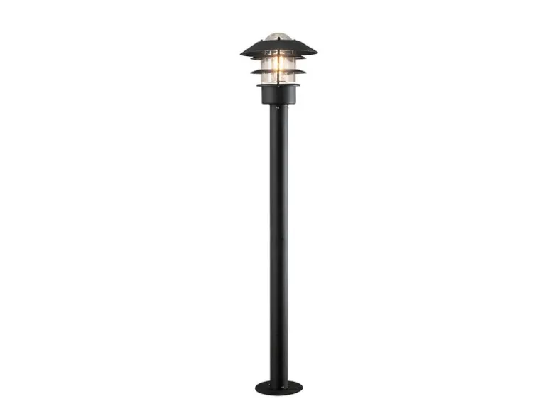 LED Wegeleuchte Außenlaterne aus Aluminium Schwarz, Höhe 98cm