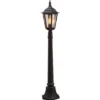 LED Wegeleuchte aus Aluminium Schwarz, antike E27 Gartenlaterne, Höhe 120cm